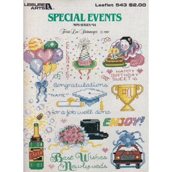 Vintage Cross Stitch Patterns, Special Events Mini Series #14 by Terrie Lee Stei - Picture 1 of 2
